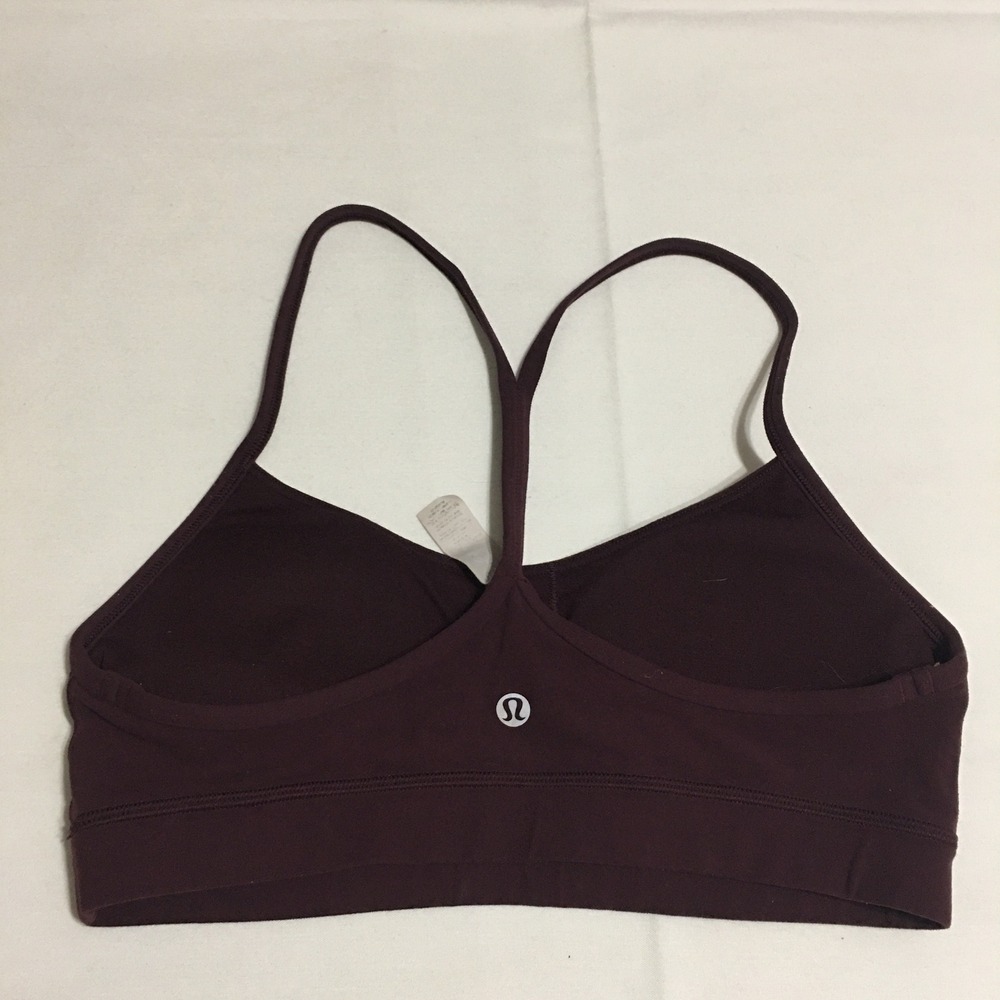 Lululemon Flow Y Bra Womens Size 8 Burgundy Racerback Strappy Nulu